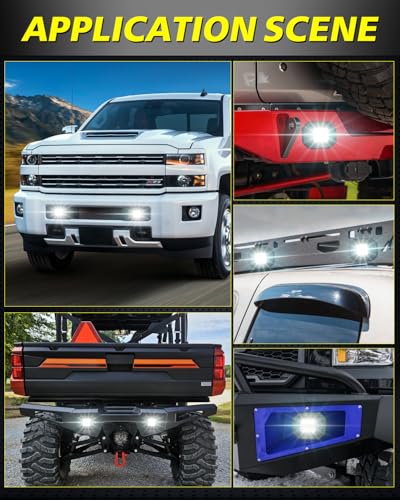 Flush Mount LED Pods 5" 120W CREE LED Bumper Lights for Trucks - color: White Spot, size: 5 Inch Flush