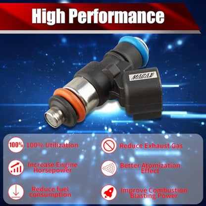 Set of 8 Fuel Injectors 0280158051 12576341 FJ988 Replacement - size: 0280158051