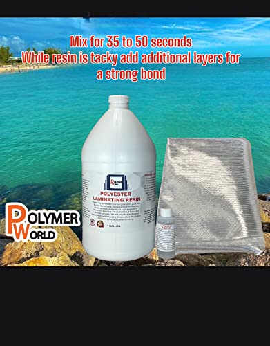 Polymer World- Polyester Resin 1708x50x4.7 Yard Biaxial Cloth, Fiberglass Repair Kits for Boats, Automotive, RV Canoes, Jetski, Snowmobiles, with MEKP - size: Poly Res 1708x50x5 Yard Biaxial Cloth