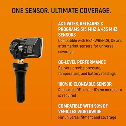 GEARWRENCH Universal Programmable Rubber TPMS Sensor | GWTPMSR - style: Rubber Single