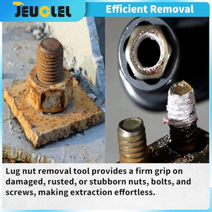 5PCS Twist Lug Nut Socket Set, 1/2" Drive Bolt Nut Extractor Tool - color: 5pcs Lug Nut Extractor 1/2 Inch Drive