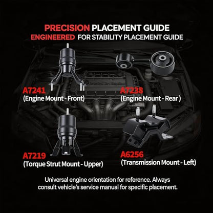 Engine Motor Mount Set 4PCS Compatible with Toyota Camry Solara - style: 1997-2001 Toyota Camry 2.2L