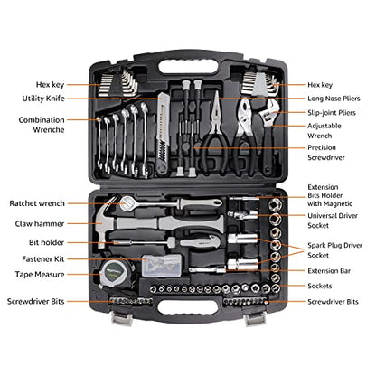 AmazonBasics 131-Piece General Household Hand Tool Set (Pack of 3) - size: 131-Piece (Pack of 3)