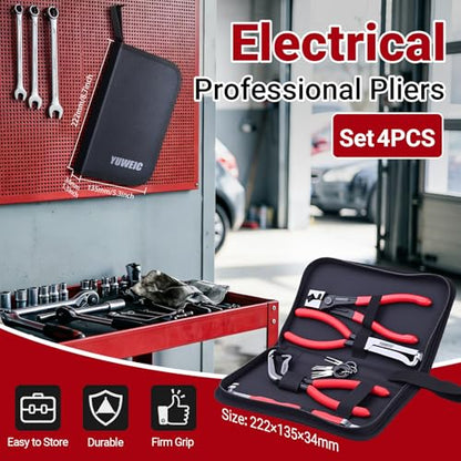 4PCS Electrical Disconnect Pliers Set, Automotive Electrical Disconnect Pliers and Terminal Pin Removal Tool Kit, Professional Automotive Tools for Most Cars, Trucks and SUVs - size: 4