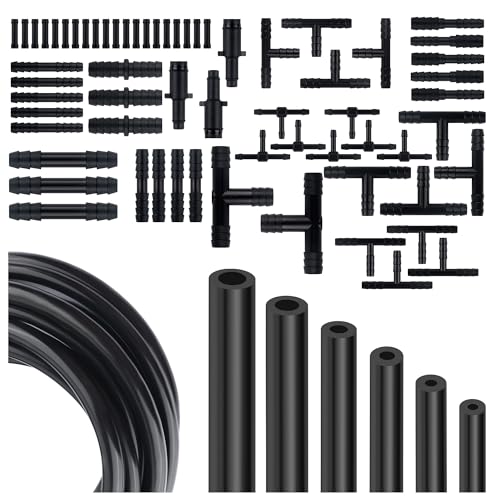 Multipurpose Vacuum Line Kit,6PCS 5Ft Vacuum Hose Automotive+64PCS Vacuum Line Connectors,Max 130PSI Silicone Hose for Variety Car Piping System Automotive Replacement Vacuum Hoses (70PCS) - color: 70PCS