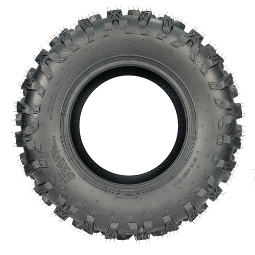 AT25x8-12 ATV Tires ATV＆UTV Trail Sand Off-Road Tires 25x8-12, All Terrain tries 17mm Tread Depth 25x8-12- 4PR, Tubeless 2PCS - size: DAV111 25X8-12