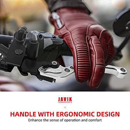 JAVIK Updated Universal Bike Brake Master Cylinder Clutch Lever Set for 7/8" 22mm Handlebar Compatible with Motorcycle Honda Kawasaki Suzuki Yamaha - Silver (Including Left & Right) - color: Silver