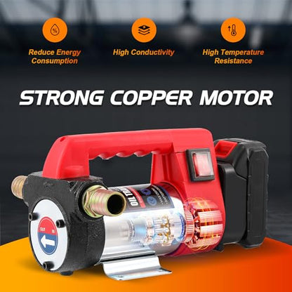 Mxmoonant 12GPM Cordless Diesel Transfer Pump, Electric Oil Change Pump