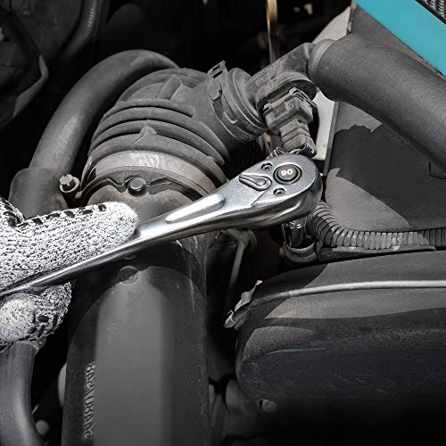 DURATECH 3/8-Inch Drive Ratchet Handle, Ratchet Socket Wrench - size: 3/8"(Matte)
