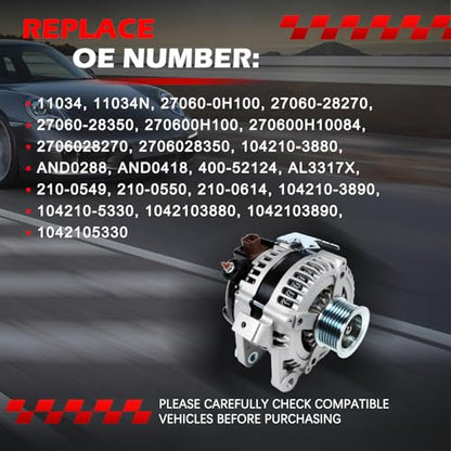 11034 Alternator for 2004-2006 Camry/2004-2007 Highlander 2.4L - size: 11034