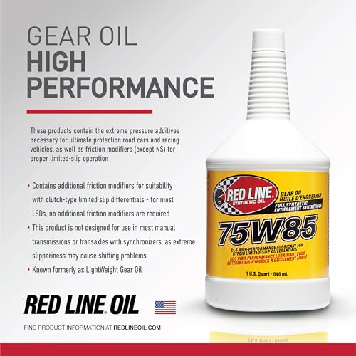Red Line 50105 75W85 GL-5 Full Synthetic Gear Oil for Hypoid Limited Slip Differentials - 1 Gallon (4 Pack) - color: Gallon, size: 4