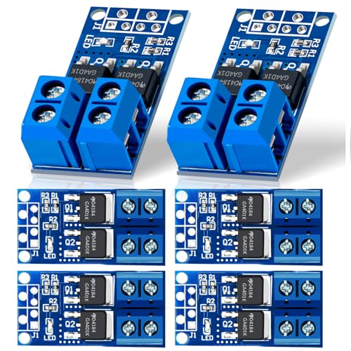 6 PCS Dual High-Power MOSFET Trigger Switch Drive Module, Upgrade 0-20KHz PWM Adjustment Electronic Switch Control Board Motor Speed Controller, Lamp Brightness Control, DC 5V-36V 400W, 15A (Max 30A)