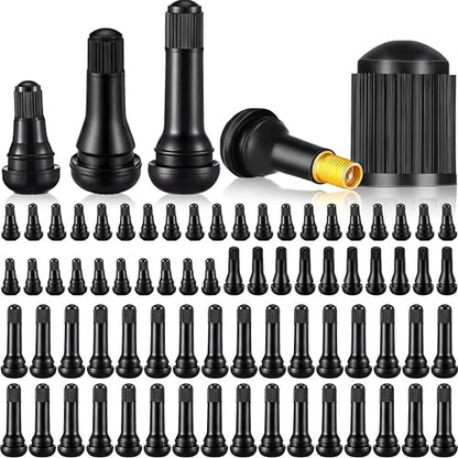 Tallew 150 Pcs Tire Valve Stems Bulk Tubeless Rubber Snap in Valves Stems Black Replacement Tool for Car Tubeless 0.453 Inch Rim Holes Standard Vehicle Tires (Tr412-50pcs,Tr413-50pcs,Tr414-50pcs) - style: TR412, TR413, TR414
