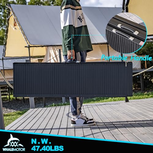 WHALEMOTOR Black Portable Wheelchair Ramp, 8FT No-sew Non-Slip Aluminum Wheelchair Ramp, Folding Portable Wheelchair Ramps for Home, Weight Capacity Up to 800 LBS, Loading Dock Plates - size: 8FT Using height 8-24"