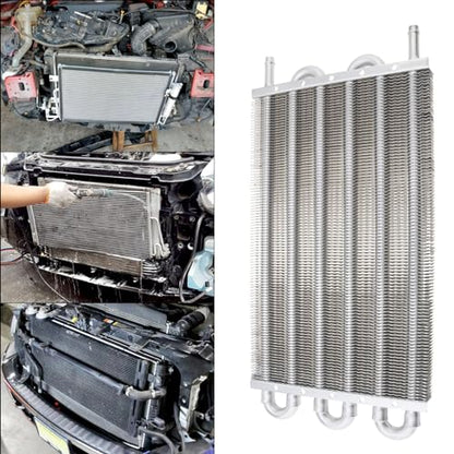 5/16" Transmission Oil Cooler Kit, Universal Aluminium alloy 6 Pass Tube and Fin Oil Cooler Kit with Hose Mounting Kit