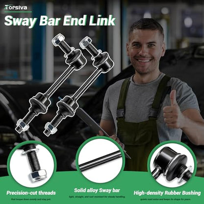2PCS Front Stabilizer Sway Bar End Links Compatible With Fit for Ram 2014 2015 2016 2017 2018 2019 2020 2021 2022 Ram 2500, 2013 2014 2015 Ram 3500, 2014-2022 Ram 3500 RWD #OE ‎‎K750889 - size: K750889 X2