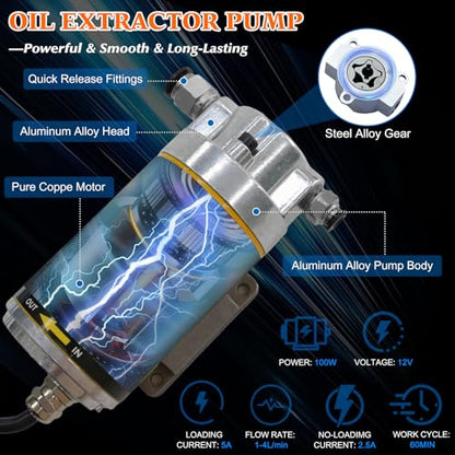Oil Extractor Pump, Oil Change Pump Compatible with DEWALT Battery - color: SET 01+Yellow battery adapter