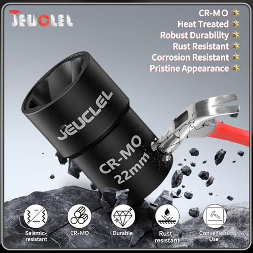 22mm 1/2" Drive Lug Nut Remover, Damaged Nut Lock Remover Extractor - size: 22mm
