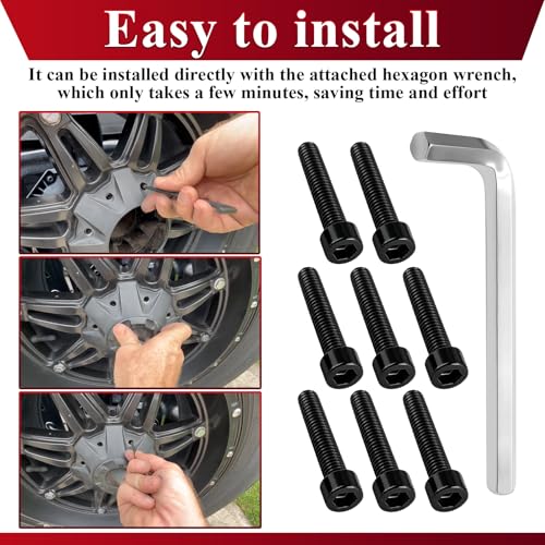 8 Pack Upgrade Fuel Wheel Center Cap Screws, with Adapter Tool - style: 8 Pcs 1002-53-B