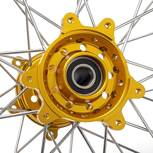 TOFR 17"x3.5" 17"x4.25" Spoked Wheels Rims Hubs for Sur-Ron Ultra Bee Gold - color: Gold, size: 17" Front 17" Rear