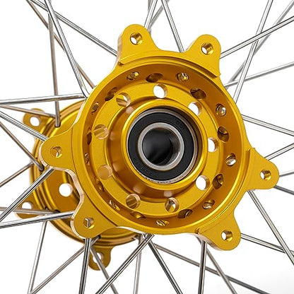 TOFR 17"x3.5" 17"x4.25" Spoked Wheels Rims Hubs for Sur-Ron Ultra Bee Gold - color: Gold, size: 17" Front 17" Rear