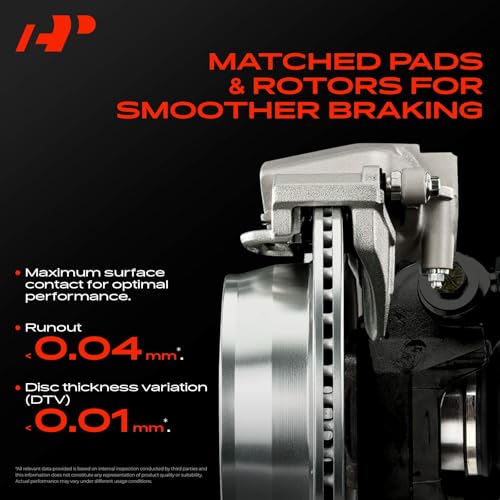 A-Premium Front and Rear Drilled Slotted Brake Rotors and Ceramic Pads Kit