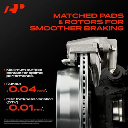 A-Premium Front Vented and Rear Solid Brake Rotors and Ceramic Pads Kit - style: 2011-2014