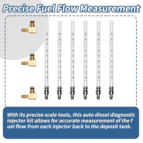 6 Cylinder Diesel Injector Flow Diagnostic Set Fuel Injectors Tester Cylinder Common Rail Adaptor Test Tool Kit