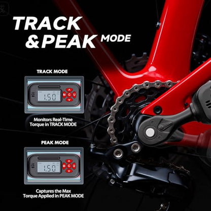 1/4" Digital Torque Wrench Set, 1.5-30 N.m, ±2%, Bike Tool Kit - size: 1/4" 15pcs-Bike 1.5-30N.m/1-22Ft.lb