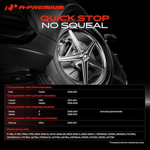 A-Premium Front and Rear Ceramic Brake Pads, 4-Pack