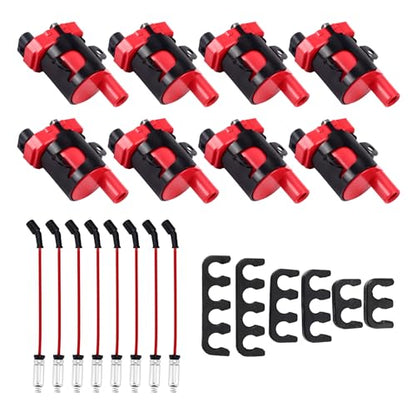 8Pcs High Performance Ignition Coil Pack and Spark Plug Wire Set UF262 - size: UF262