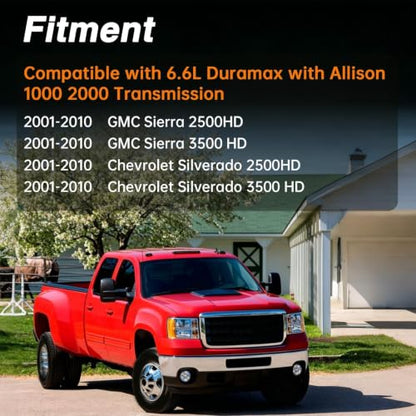 Automatic Transmission Fluid Filter Kit Shallow Pan Internal Filter & Spin-On External Filter Compatible with GMC Sierra Chevrolet Silverado 2500HD 3500 HD 6.6L Replace # 29537965 29539579