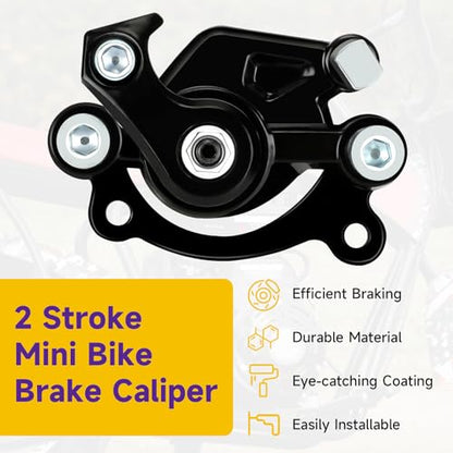 HIAORS Mini Bike Rear Disc Brake Caliper for Coleman CT100U CC100X B100 RB100 Baja DB30 Motovox MBX10 MBX11 GMB100 79cc 97cc 99cc 105cc 2.5hp 2.8hp Mega Moto MM-B80 MM-B105 Parts Brake Pads Black - color: Black
