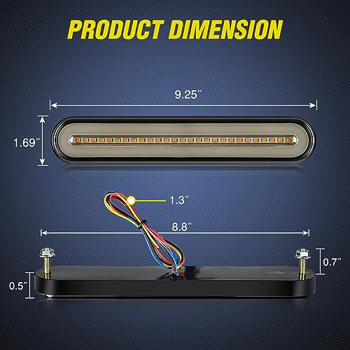 Nilight Trailer Tail Light Bar 3-in-1 Running Stop Turn Signals Brake Bar - color: 2Pcs 3-in-1 9Inch Trailer Lights