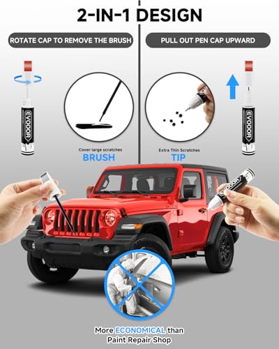 PR4/TR4 Flame Red Touch Up Paint Compatible with JeepExact Match 2 in 1 Touch up Paint for Chips and Nicks Repair - color: Flame Red(PR4/TR4) Compatible with Cherokee/Liberty