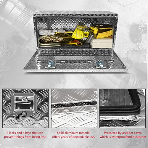 36" x 18" x 18" Truck Tool Box Pickup Truck Bed Toolbox Heavy Duty - color: Silver, size: 36" x 18" x 18"