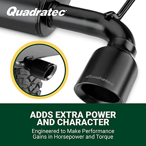 Quadratec Axle Back Dual Outlet Performance Exhaust System - Fits Jeep Wrangler JK 2007-2018 - Offroad Durability - Stainless Steel, Black Finish - Deep Smooth Exhaust Tone - 2.5" Pipe, 4" Tips