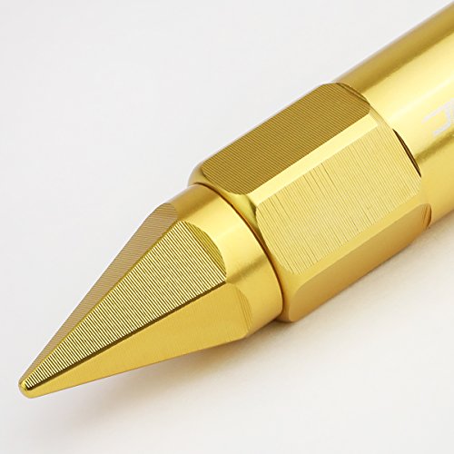 Auto Dynasty M12 x 1.5 Open/Closed End Design 20-Piece Aluminum Alloy Wheel Lug Nuts +1 X Deep Drive Extension (Gold) - color: Gold