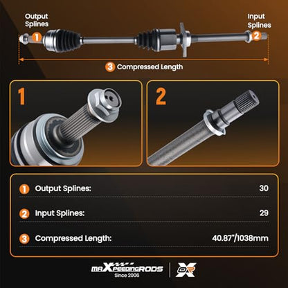 maXpeedingrods Front Right Side CV Axle Assembly for Honda Pilot - color: 66-4336 Right