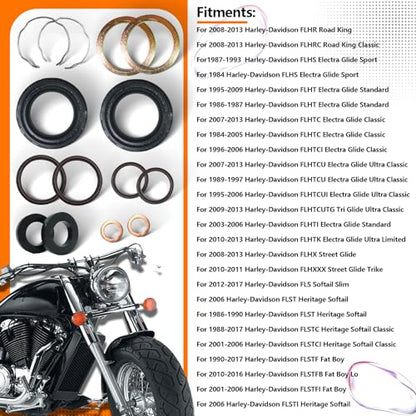 41mm Front Fork Seal Kit for Harley Road King Street Glide FLHR FLHX