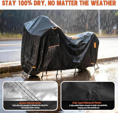 Saking 420D Motorcycle Cover 109" for Touring Model Harley Davidson CVO