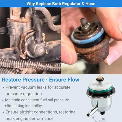17113556 Fuel Injection Pressure Regulator With Vacuum Line for GM Chevrolet Avalanche Silverado Express 1500 2500 3500, for GMC Envoy Sava Sierra Yukon Xl, for Buick Rainier Cadillac Escalade