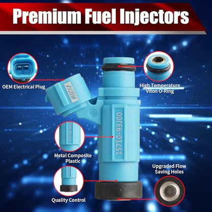 Set of 6 Fuel Injectors 15710-93J00 Replacement - size: 15710-93J00