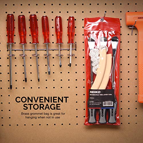 NEIKO 20600A Tire Spoon Levers, Repair Tool Kit, 11 1/2-Inch Hardened Steel Irons, 2 Rim Protectors, 5-Piece Tire Levers Set, Tire Changing Tool, Small Tire Tools - size: Tire Spoon Set, 5 Piece