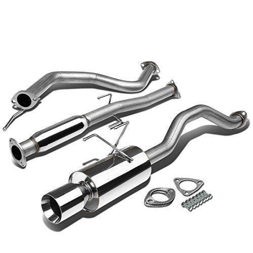 Auto Dynasty 4" Cat-Back Exhaust Double Walled Tip System For 92-00 Honda - color: Rolled Tip