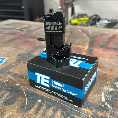 TEMCo Hammer Lug Crimper Tool - Crimps 8 AWG to 4/0 Battery & Welding Cables (Workbench-Mountable)
