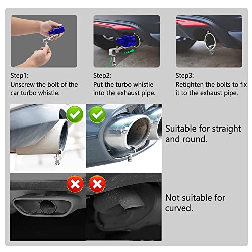 2PCS Car Turbo Whistle, Aluminum Alloy Universal Turbo Whistle - color: Blue
