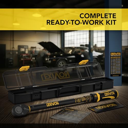 LEXIVON Torque Wrench, 1/2-Inch Drive, Dual Scale 30-210 FT-LB (40.7-284.7 N·m), Premium Rubber-Grip Handle, Deluxe Hybrid Case (LX-TW12) - size: 1/2"DR. 30–210 FT-LB
