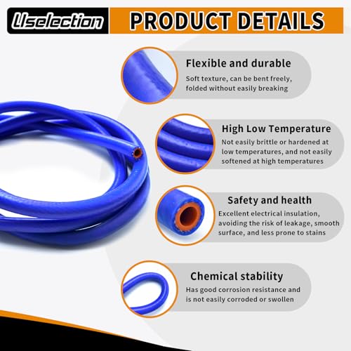 1/2" ID-5Ft(ID 12mm) Heater Hose Enhanced Double Reinforcement - color: Blue, size: 1/2" ID-5Ft(ID 12mm)