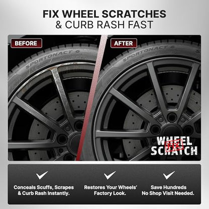 Wheel Scratch Fix® Matte Gray Rim Touch Up Paint, Wheel Scratch Repair Pen - color: Gray - Dark/Satin - Touch-Up Pen